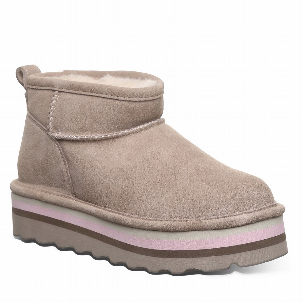 Bearpaw Retro Shorty Kalın Taban Bot Kadın Bej Rengi | HLT647QD