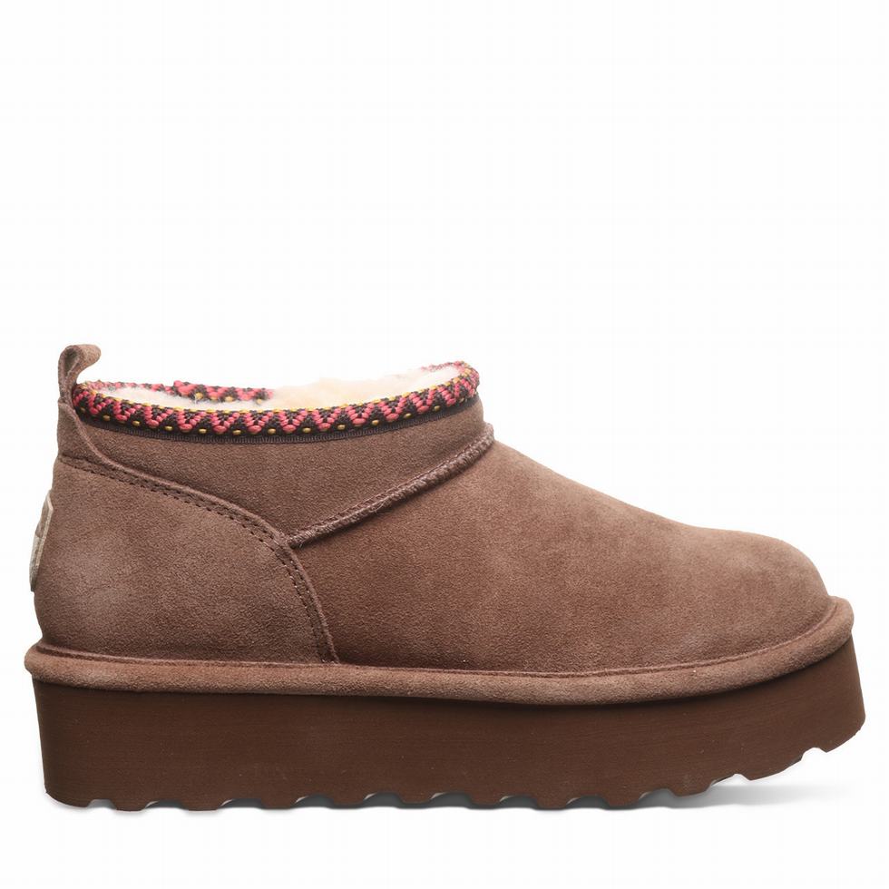 Bearpaw Retro Super Shorty Deco Kalın Taban Bot Kadın Kahverengi | LBD4024RP