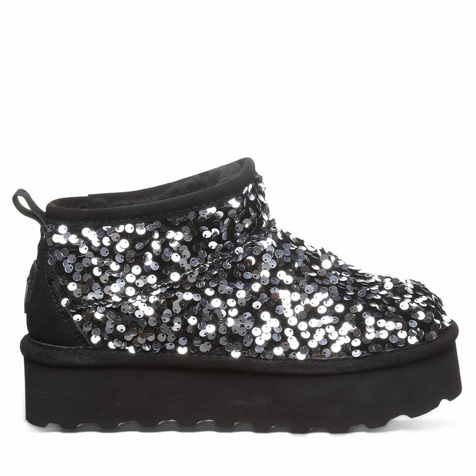 Bearpaw Retro Super Shorty Sequin Kalın Taban Bot Kadın Gri | KQQ7575AO