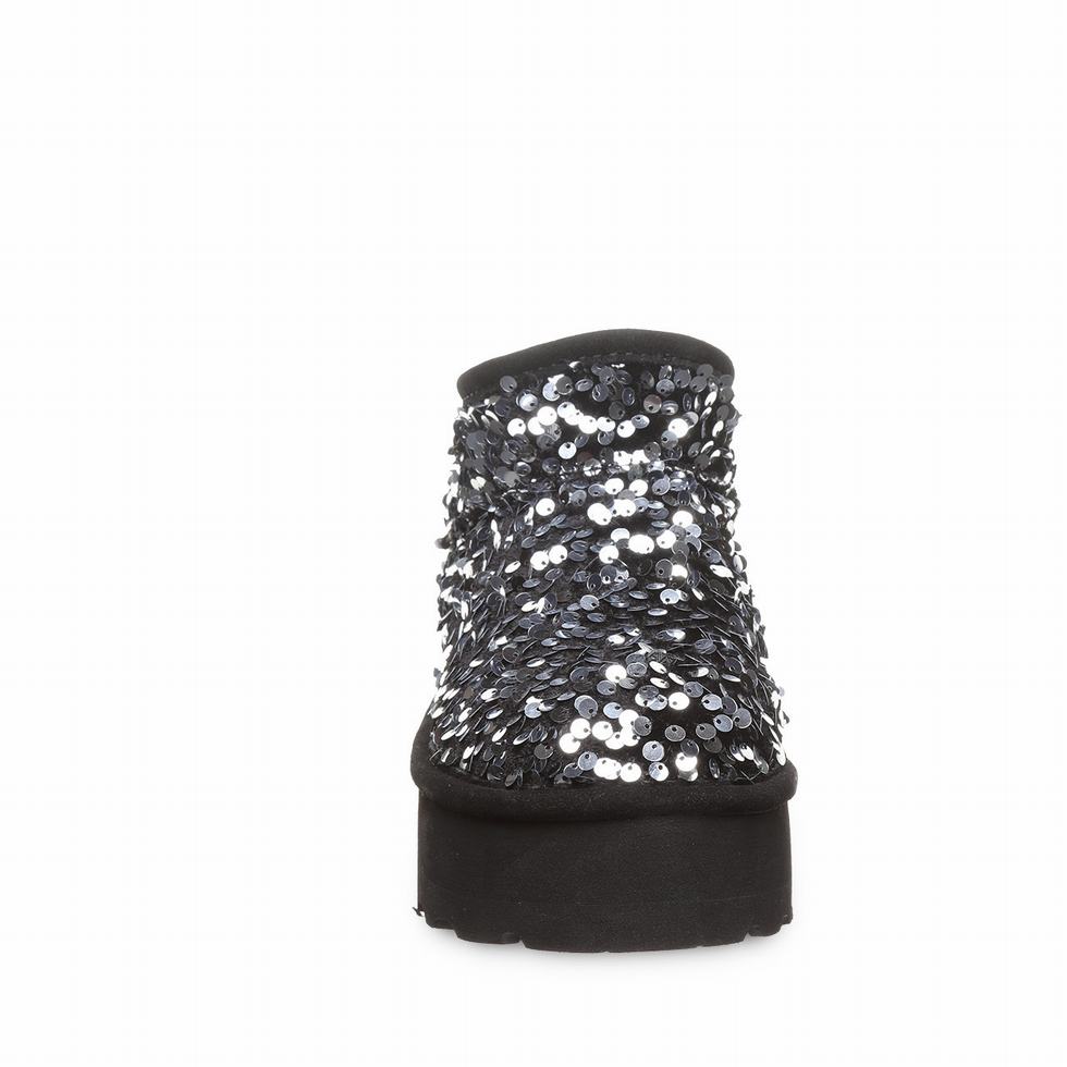 Bearpaw Retro Super Shorty Sequin Kalın Taban Bot Kadın Gri | KQQ7575AO