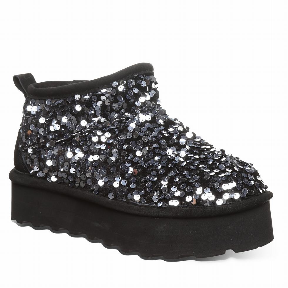 Bearpaw Retro Super Shorty Sequin Kalın Taban Bot Kadın Gri | KQQ7575AO