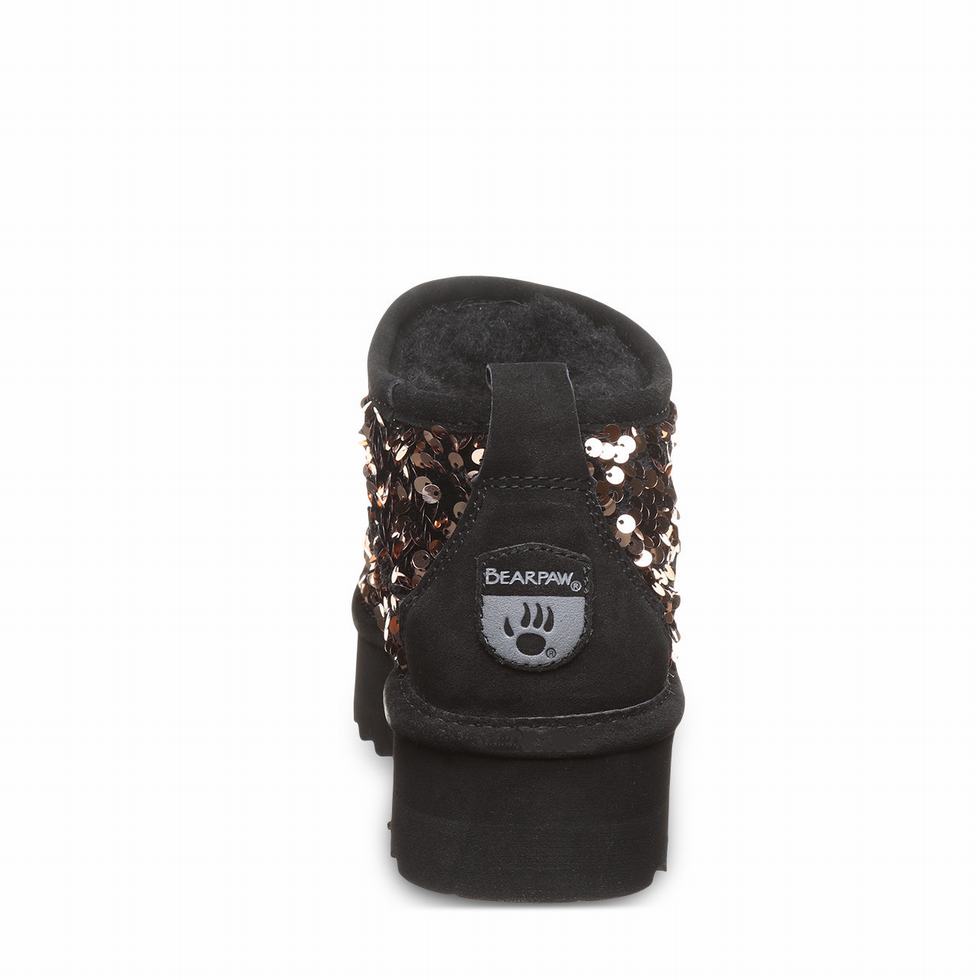 Bearpaw Retro Super Shorty Sequin Kalın Taban Bot Kadın Kahverengi | YBB5635OS