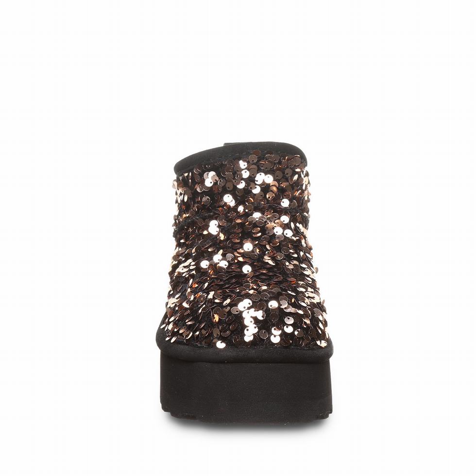 Bearpaw Retro Super Shorty Sequin Kalın Taban Bot Kadın Kahverengi | YBB5635OS